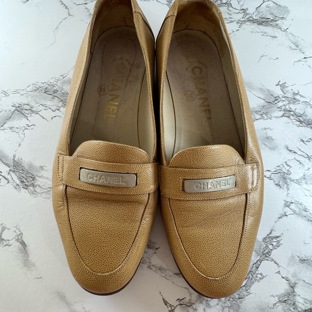Chanel Tan Leather Loafers for Women